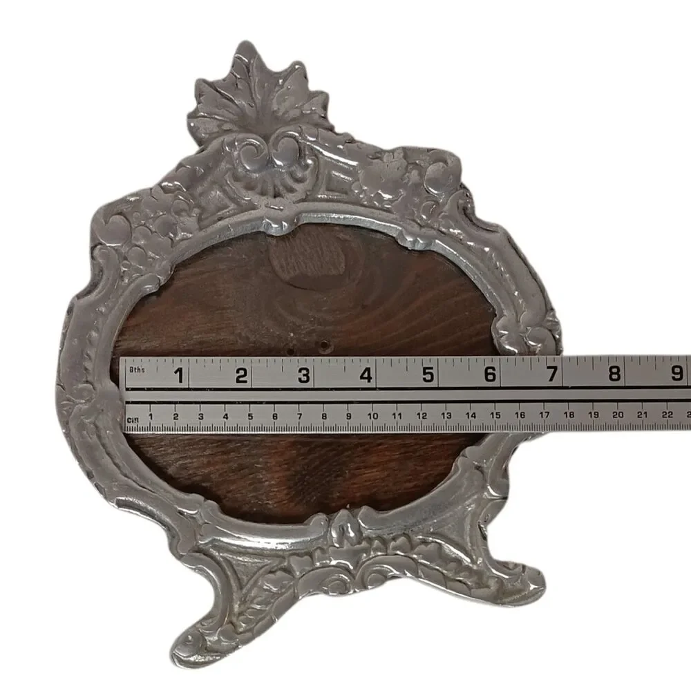 Vintage Ornate Picture Frame Silvertone Metal Scroll Design 8x10 For Photo 5x6